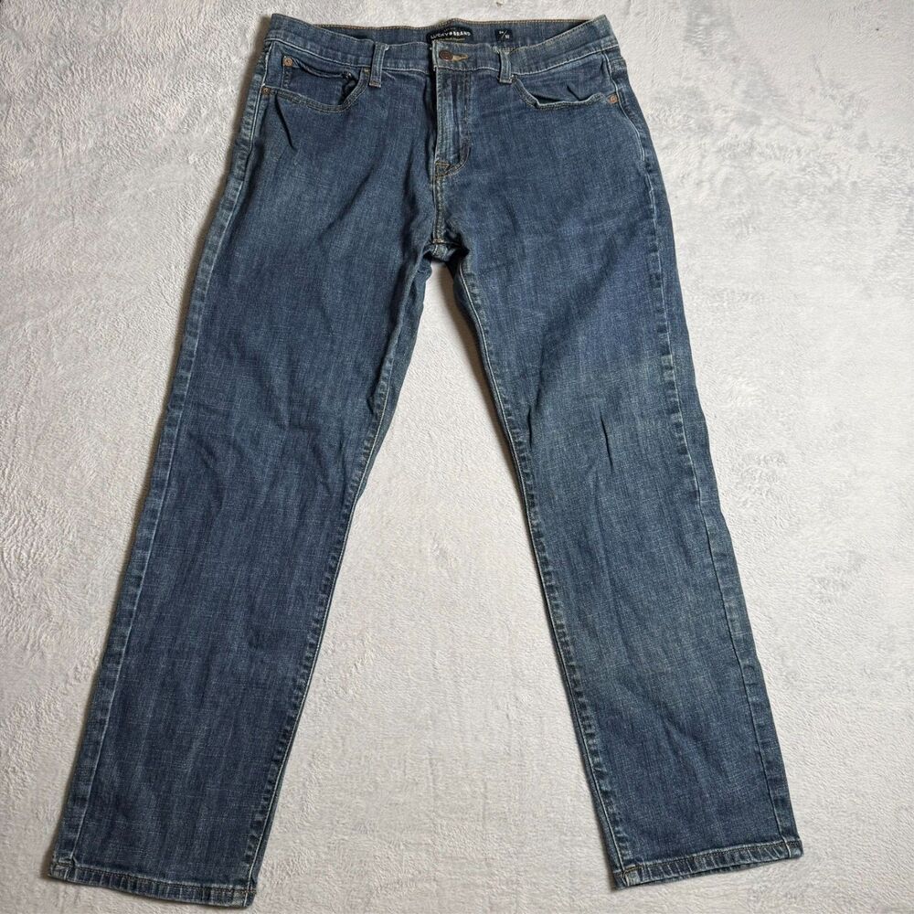 Lucky Brand 221 Straight Mens 34x30 Blue Denim Stretch Jeans Excellent